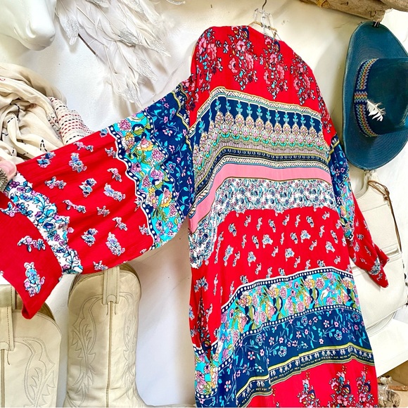 Anthropologie Patrons of Peace boho gypsy duster  w resort vacay beach vibe - Picture 8 of 16